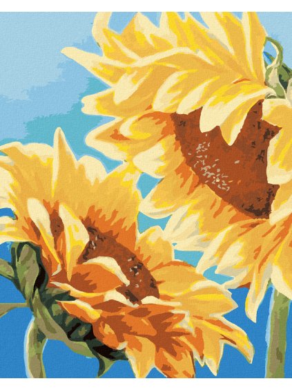 Diamantové maľovanie - DVE SLNEČNICE (MYROSLAVA VOLOSCHUK) (Rámovanie bez rámu a bez vypnutia plátna, Rozmer 40x50 cm)