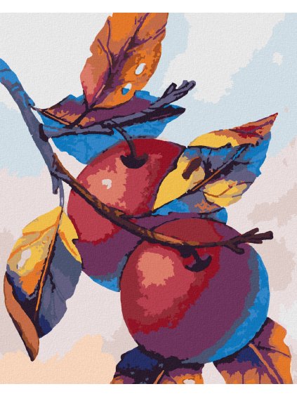 Diamantové maľovanie - JABLKÁ (Rámovanie bez rámu a bez vypnutia plátna, Rozmer 40x50 cm)