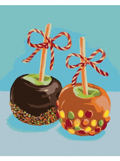 Diamantové maľovanie - JABLKO V ČOKOLÁDE A KARAMELE (MYROSLAVA VOLOSCHUK) (Rámovanie bez rámu a bez vypnutia plátna, Rozmer 40x50 cm)