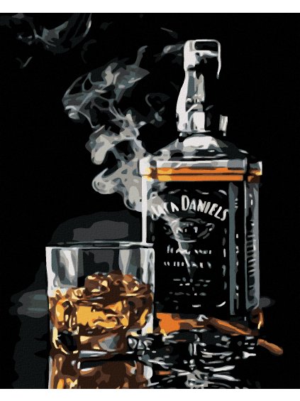 Diamantové maľovanie - FĽAŠA JACK DANIELS (Rámovanie bez rámu a bez vypnutia plátna, Rozmer 40x50 cm)