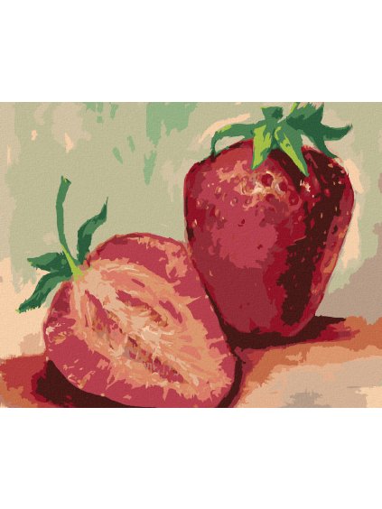 Diamantové maľovanie - JAHODY (Rámovanie bez rámu a bez vypnutia plátna, Rozmer 40x50 cm)