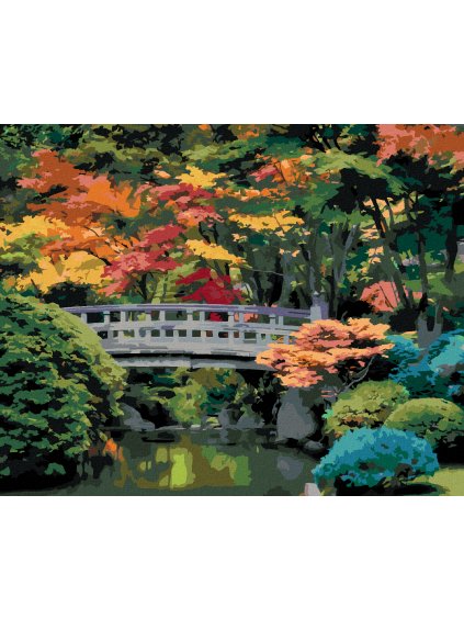 Diamantové maľovanie - JAPONSKÁ ZÁHRADA (DENNIS FRATES) (Rámovanie bez rámu a bez vypnutia plátna, Rozmer 40x50 cm)