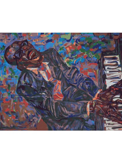 Diamantové maľovanie - JAZZMÁN RAY CHARLES (Rámovanie bez rámu a bez vypnutia plátna, Rozmer 40x50 cm)