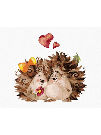 Diamantové maľovanie - JEŽKO A JEHO DIEVČA (Rámovanie bez rámu a bez vypnutia plátna, Rozmer 40x50 cm)