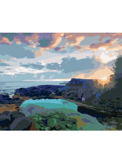 Diamantové maľovanie - KAMENNÉ POBREŽIE (DENNIS FRATES) (Rámovanie bez rámu a bez vypnutia plátna, Rozmer 40x50 cm)