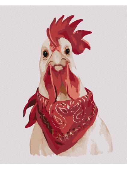 Diamantové maľovanie - KOHÚT SO ŠATKOU (MYROSLAVA VOLOSCHUK) (Rámovanie bez rámu a bez vypnutia plátna, Rozmer 40x50 cm)