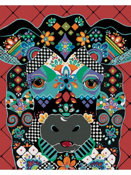 Diamantové maľovanie - KRAVA (JONNA JAMES) (Rámovanie bez rámu a bez vypnutia plátna, Rozmer 40x50 cm)