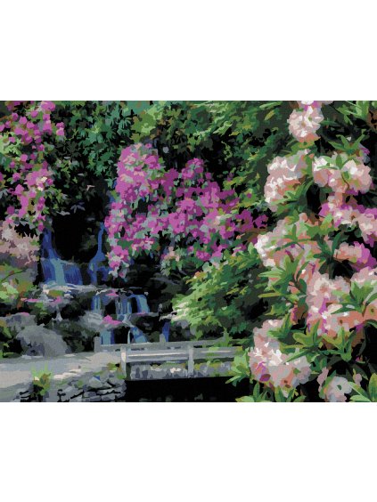 Diamantové maľovanie - KVETY PRI SPLAVE (DENNIS FRATES) (Rámovanie bez rámu a bez vypnutia plátna, Rozmer 40x50 cm)