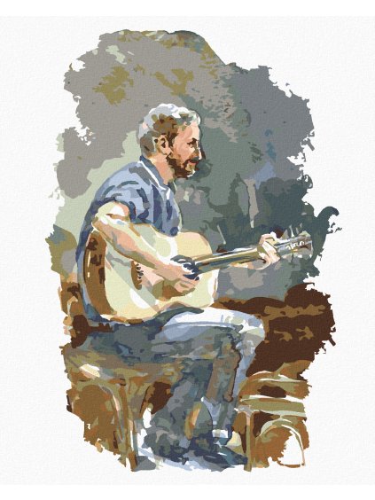 Diamantové maľovanie - GITARISTA (Rámovanie bez rámu a bez vypnutia plátna, Rozmer 40x50 cm)