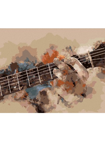 Diamantové maľovanie - GITARISTA HRAJÚCI NA GITARE (Rámovanie bez rámu a bez vypnutia plátna, Rozmer 40x50 cm)