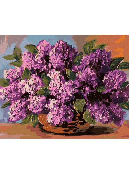 Diamantové maľovanie - KYTICA ORGOVÁNOV V PRÚTENOM KOŠÍKU (Rámovanie bez rámu a bez vypnutia plátna, Rozmer 40x50 cm)