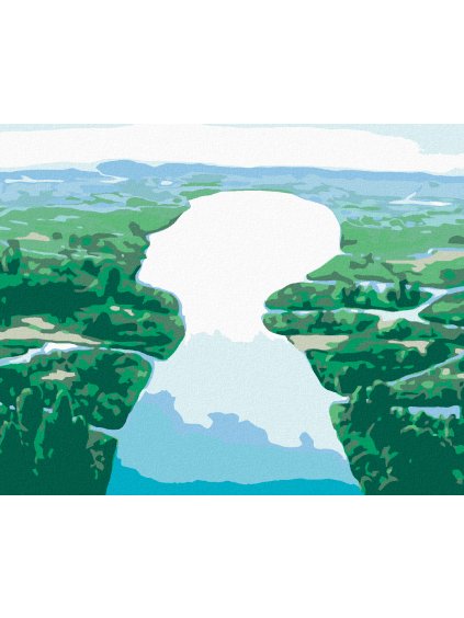 Diamantové maľovanie - ĽUDSKÁ RIEKA (Rámovanie bez rámu a bez vypnutia plátna, Rozmer 40x50 cm)