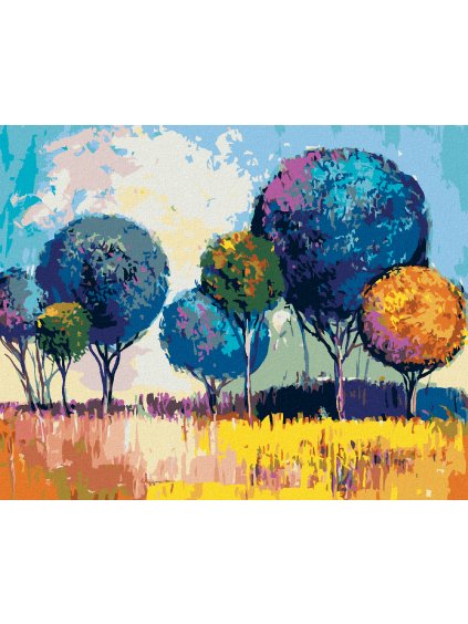 Diamantové maľovanie - LISTNATÝ LES (Rámovanie bez rámu a bez vypnutia plátna, Rozmer 40x50 cm)