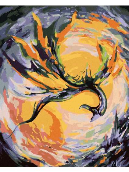 Diamantové maľovanie - LIETAJÚCI DRAK (Rámovanie bez rámu a bez vypnutia plátna, Rozmer 40x50 cm)