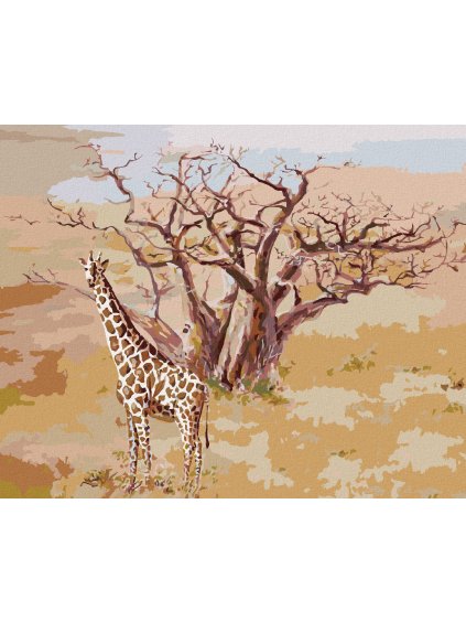 Diamantové maľovanie - ŽIRAFA V KENI (Rámovanie bez rámu a bez vypnutia plátna, Rozmer 40x50 cm)