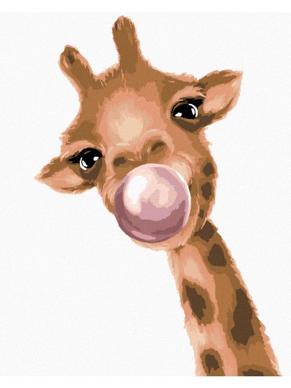 Diamantové maľovanie - ŽIRAFA SO ŽUVAČKOU (Rámovanie bez rámu a bez vypnutia plátna, Rozmer 40x50 cm)