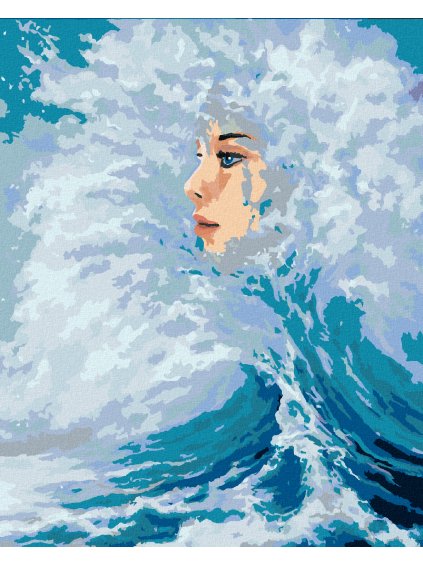 Diamantové maľovanie - ŽENSKÁ TVÁR VYCHÁDZAJÚCA Z VĹN (Rámovanie bez rámu a bez vypnutia plátna, Rozmer 40x50 cm)