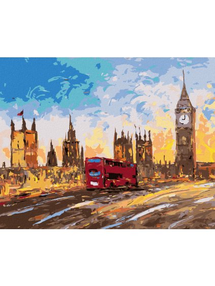 Diamantové maľovanie - LONDÝN NA DLANI II (Rámovanie bez rámu a bez vypnutia plátna, Rozmer 40x50 cm)