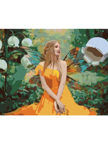 Diamantové maľovanie - ŽENA VO FANTASY LESE (Rámovanie bez rámu a bez vypnutia plátna, Rozmer 40x50 cm)