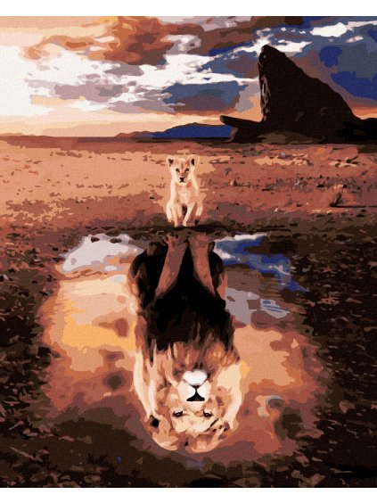 Diamantové maľovanie - LEV A LEVICA (Rámovanie bez rámu a bez vypnutia plátna, Rozmer 40x50 cm)