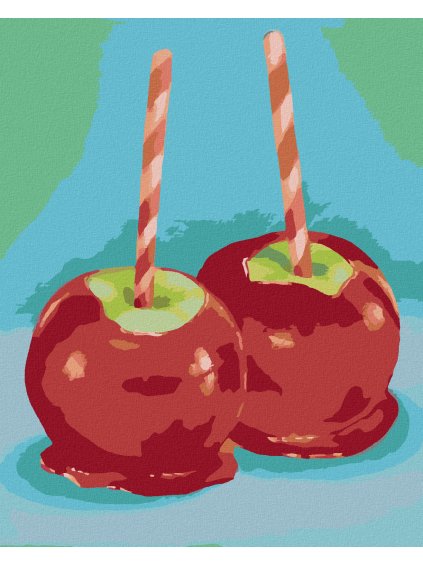 Diamantové maľovanie - MÁČANÉ JABLKO (MYROSLAVA VOLOSCHUK) (Rámovanie bez rámu a bez vypnutia plátna, Rozmer 40x50 cm)