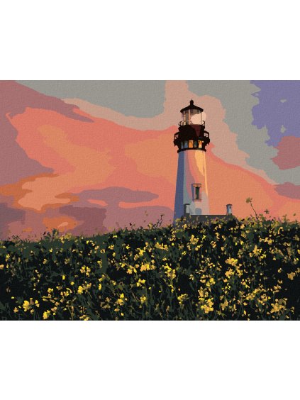 Diamantové maľovanie - MAJÁK NA LÚKE (DENNIS FRATES) (Rámovanie bez rámu a bez vypnutia plátna, Rozmer 40x50 cm)