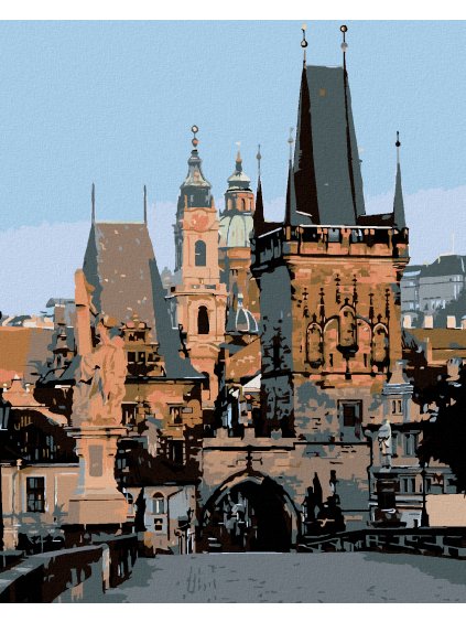 Diamantové maľovanie - MALOSTRANSKÉ MOSTECKÉ VEŽE (Rámovanie bez rámu a bez vypnutia plátna, Rozmer 40x50 cm)