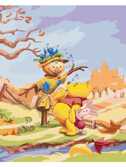 Diamantové maľovanie - MACKO PU, PRASIATKO A STRAŠIAK (Rámovanie bez rámu a bez vypnutia plátna, Rozmer 40x50 cm)