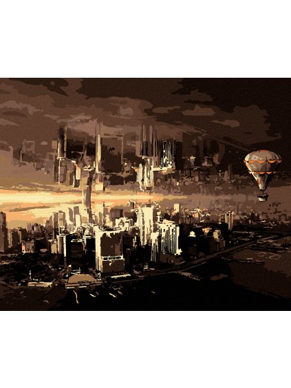 Diamantové maľovanie - MESTO V ODRAZE (Rámovanie bez rámu a bez vypnutia plátna, Rozmer 40x50 cm)