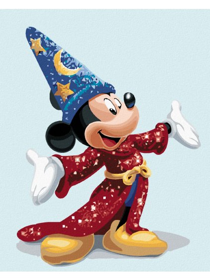 Diamantové maľovanie - MICKEY MOUSE S KÚZELNÍCKYM KLOBÚKOM (Rámovanie bez rámu a bez vypnutia plátna, Rozmer 40x50 cm)