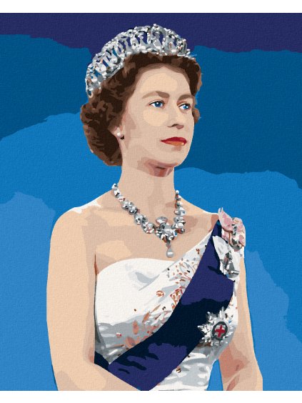 Diamantové maľovanie - MLADÁ KRÁĽOVNÁ ALŽBETA II. (Rámovanie bez rámu a bez vypnutia plátna, Rozmer 40x50 cm)