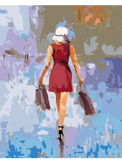 Diamantové maľovanie - MÓDNA ŽENA (Rámovanie bez rámu a bez vypnutia plátna, Rozmer 40x50 cm)