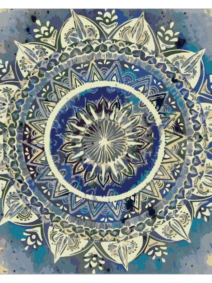 Diamantové maľovanie - MODRÁ MANDALA (Rámovanie bez rámu a bez vypnutia plátna, Rozmer 40x50 cm)
