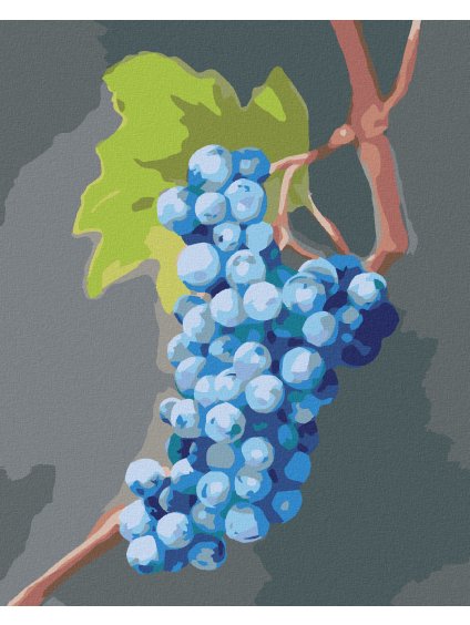Diamantové maľovanie - MODRÉ HROZNO (MYROSLAVA VOLOSCHUK) (Rámovanie bez rámu a bez vypnutia plátna, Rozmer 40x50 cm)