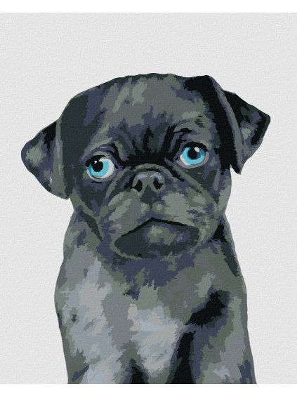 Diamantové maľovanie - MOPSÍK (MYROSLAVA VOLOSCHUK) (Rámovanie bez rámu a bez vypnutia plátna, Rozmer 40x50 cm)