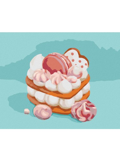 Diamantové maľovanie - ZÁKUSOK S MARSHMALLOW (MYROSLAVA VOLOSCHUK) (Rámovanie bez rámu a bez vypnutia plátna, Rozmer 40x50 cm)