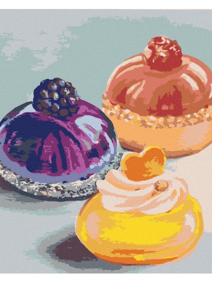 Diamantové maľovanie - ZÁKUSKY (MYROSLAVA VOLOSCHUK) (Rámovanie bez rámu a bez vypnutia plátna, Rozmer 40x50 cm)