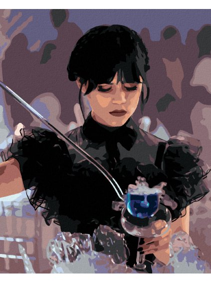 Diamantové maľovanie - WEDNESDAY S NÁPOJOM (Rámovanie bez rámu a bez vypnutia plátna, Rozmer 40x50 cm)