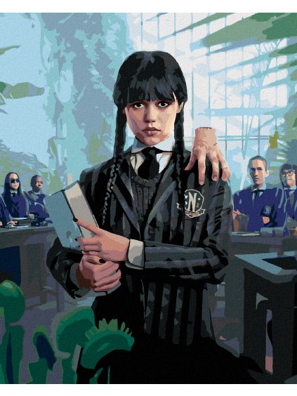 Diamantové maľovanie - WEDNESDAY V BOTANICKEJ UČEBNI (Rámovanie bez rámu a bez vypnutia plátna, Rozmer 40x50 cm)