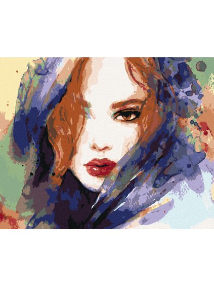 Diamantové maľovanie - ŽENA SO RYŠAVÝMI VLASMI (Rámovanie bez rámu a bez vypnutia plátna, Rozmer 40x50 cm)