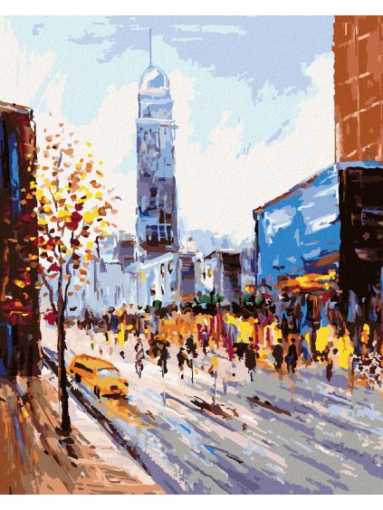 Diamantové maľovanie - VŠEDNÝ DEŇ V NEW YORKU (Rámovanie bez rámu a bez vypnutia plátna, Rozmer 40x50 cm)
