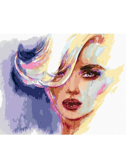 Diamantové maľovanie - ŽENA S BLONĎATÝMI VLASMI (Rámovanie bez rámu a bez vypnutia plátna, Rozmer 40x50 cm)