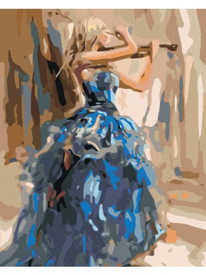 Diamantové maľovanie - ŽENA HRAJÚCA NA HUSLE (Rámovanie bez rámu a bez vypnutia plátna, Rozmer 40x50 cm)