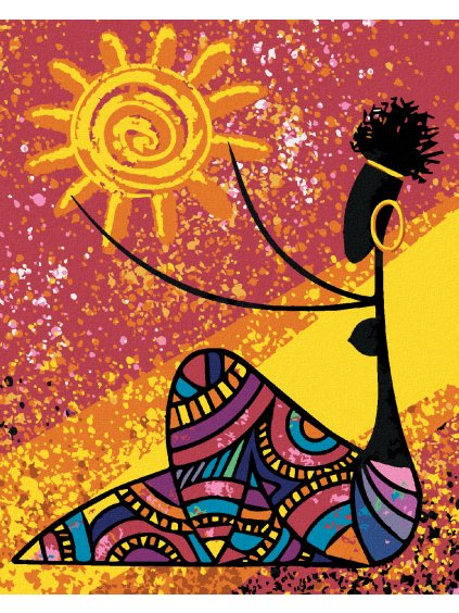 Diamantové maľovanie - ŽENA DRŽIACA SLNKO (Rámovanie bez rámu a bez vypnutia plátna, Rozmer 40x50 cm)