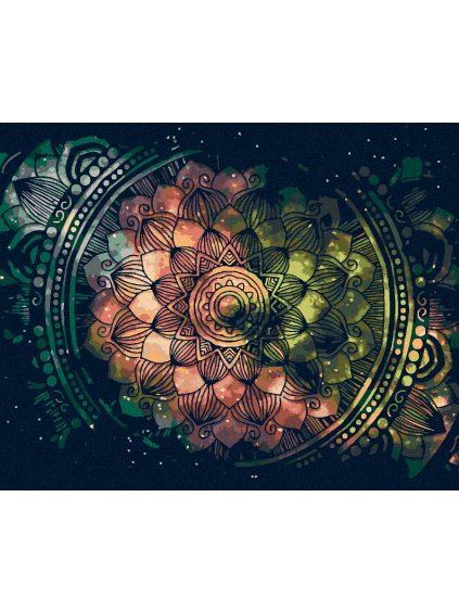Diamantové maľovanie - VESMÍRNA MANDALA (Rámovanie bez rámu a bez vypnutia plátna, Rozmer 40x50 cm)