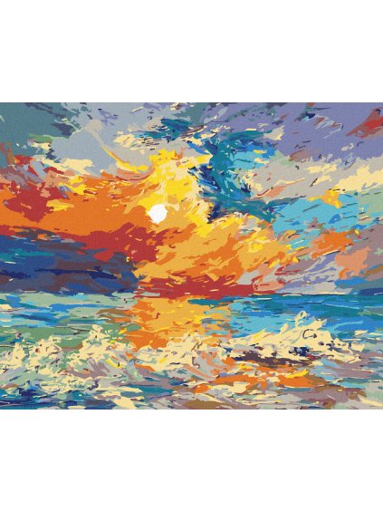 Diamantové maľovanie - VIACFAREBNÝ ZÁPAD SLNKA (Rámovanie bez rámu a bez vypnutia plátna, Rozmer 40x50 cm)