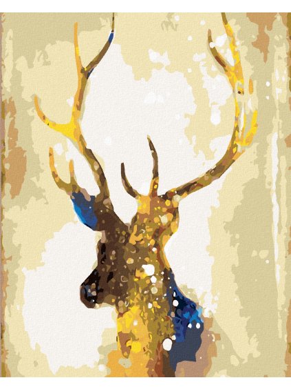 Diamantové maľovanie - ZLATÝ DEER (Rámovanie bez rámu a bez vypnutia plátna, Rozmer 40x50 cm)