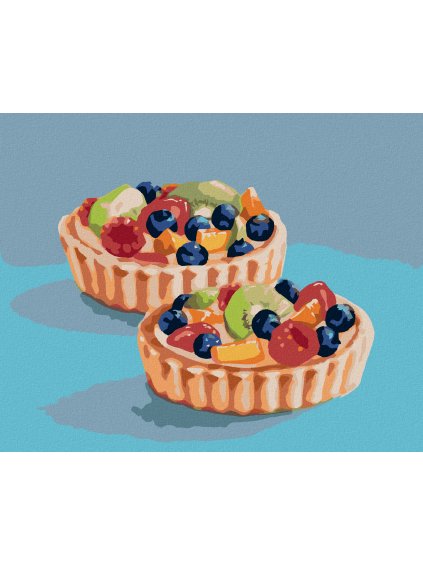 Diamantové maľovanie - TARTALETKA S OVOCÍM 2 (MYROSLAVA VOLOSCHUK) (Rámovanie bez rámu a bez vypnutia plátna, Rozmer 40x50 cm)