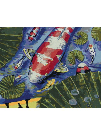 Diamantové maľovanie - THAJSKÁ RYBKA ČERVENÁ (Rámovanie bez rámu a bez vypnutia plátna, Rozmer 40x50 cm)