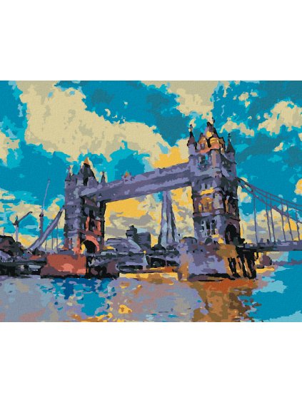 Diamantové maľovanie - TOWER BRIDGE V LONDÝNE (Rámovanie bez rámu a bez vypnutia plátna, Rozmer 40x50 cm)